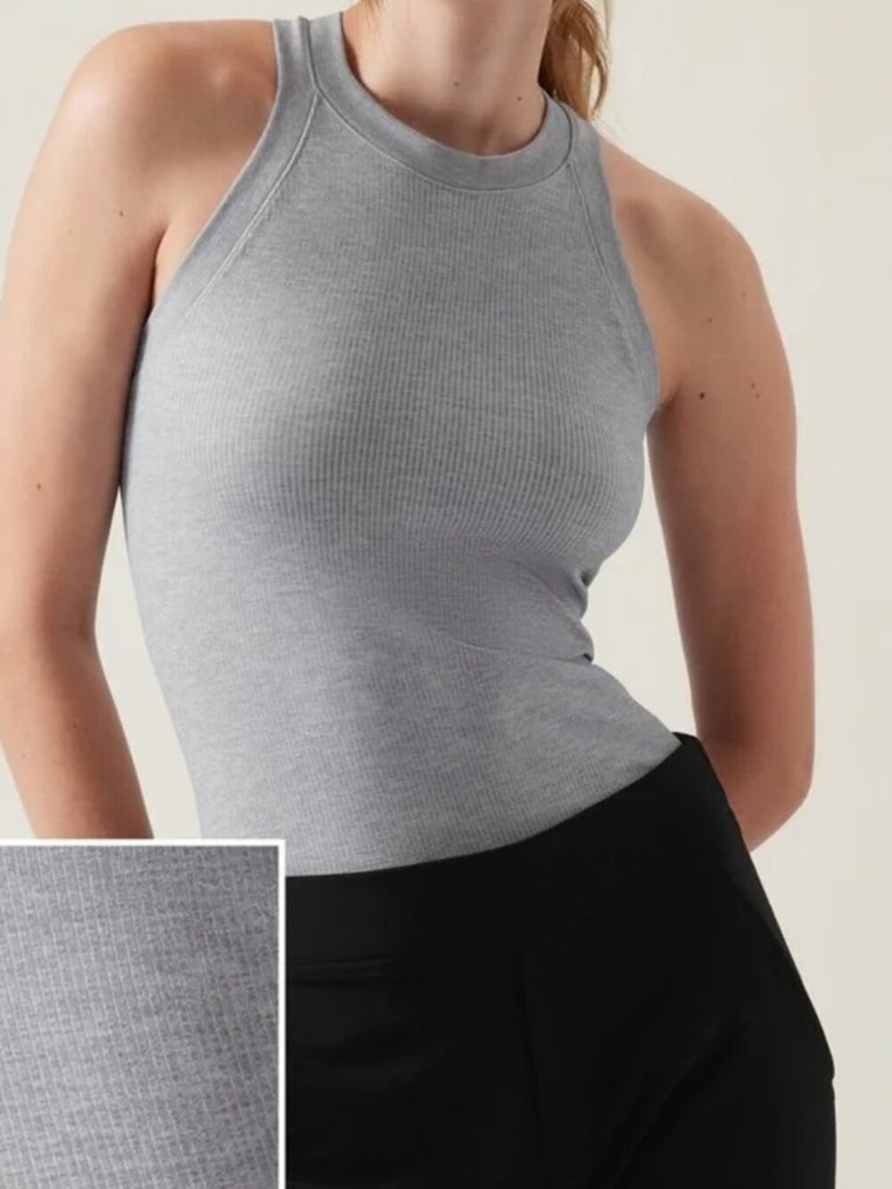 Athleta Renew Racerback Tank Top in Heather Grey